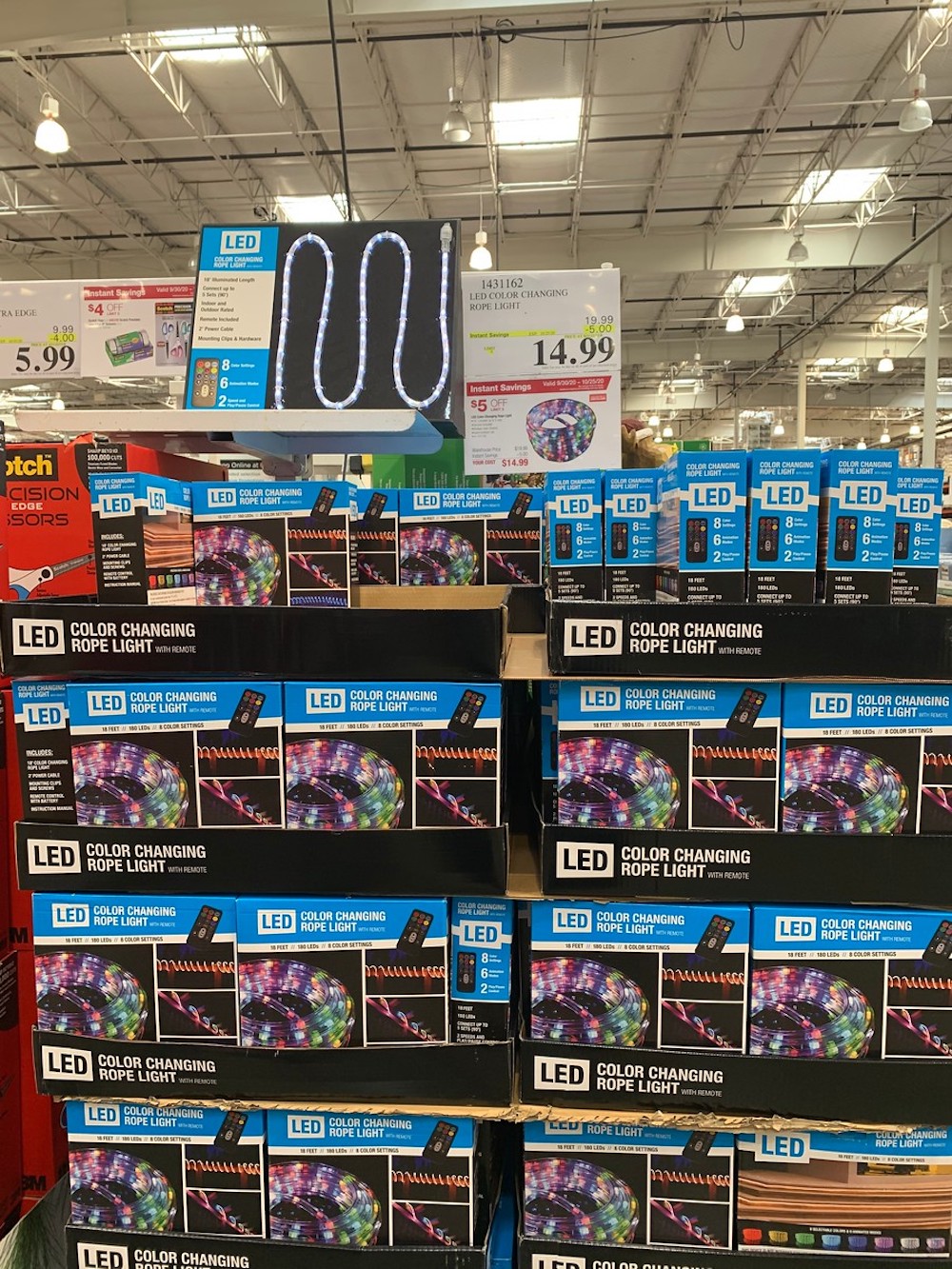 LED Changing Lights in boxes at store