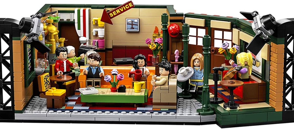 LEGO Friends Central Perk set with minifig characters in coffee shop
