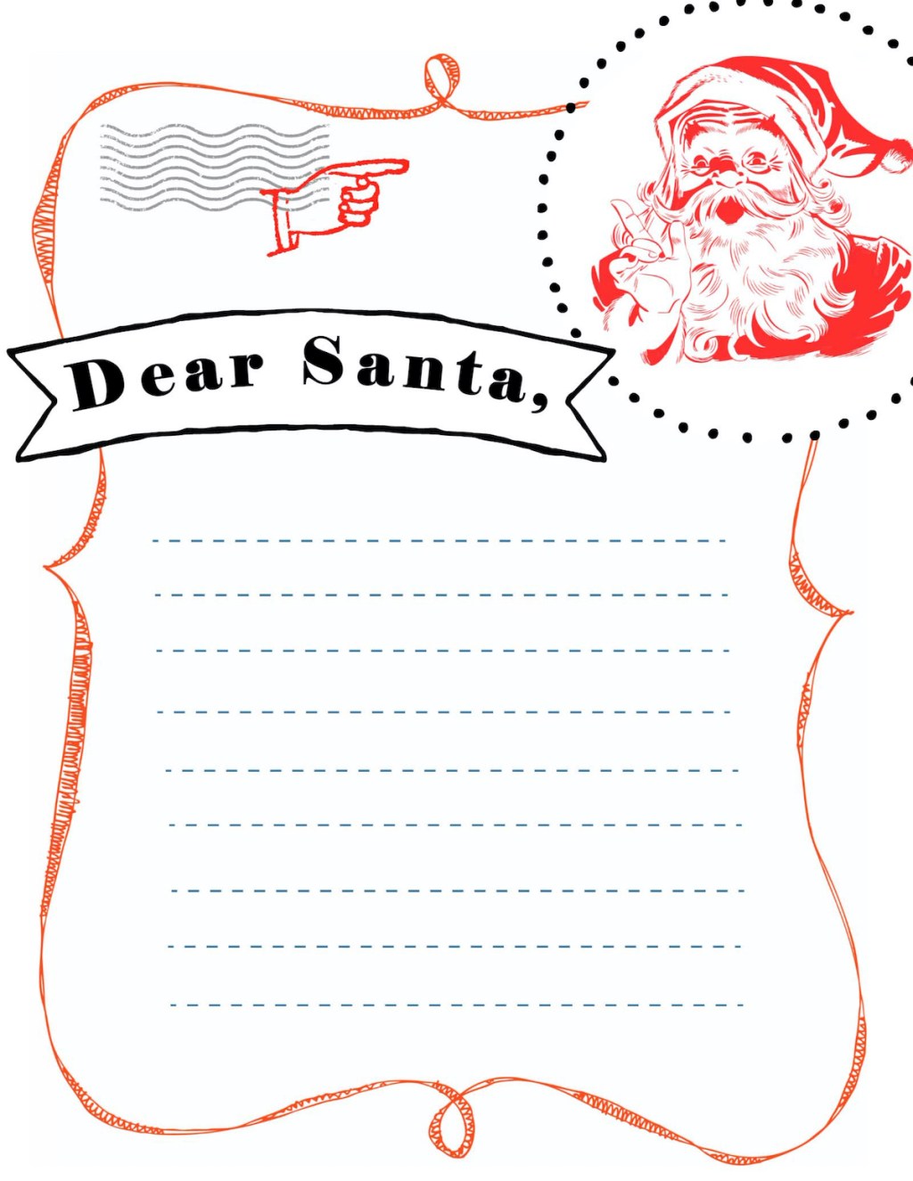 Dear Santa letter printable