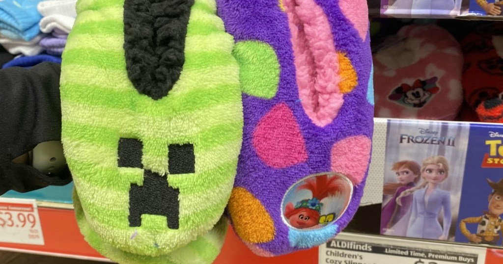 Minecraft and Trolls slipper socks