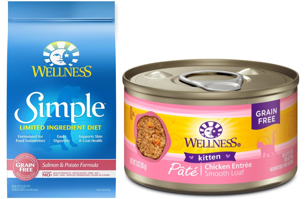 Natural Wellness Dry Dog Food and canned cat food