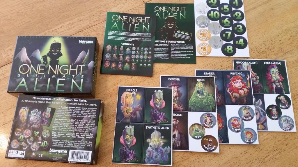 One Night Ultimate Alien Game and cards