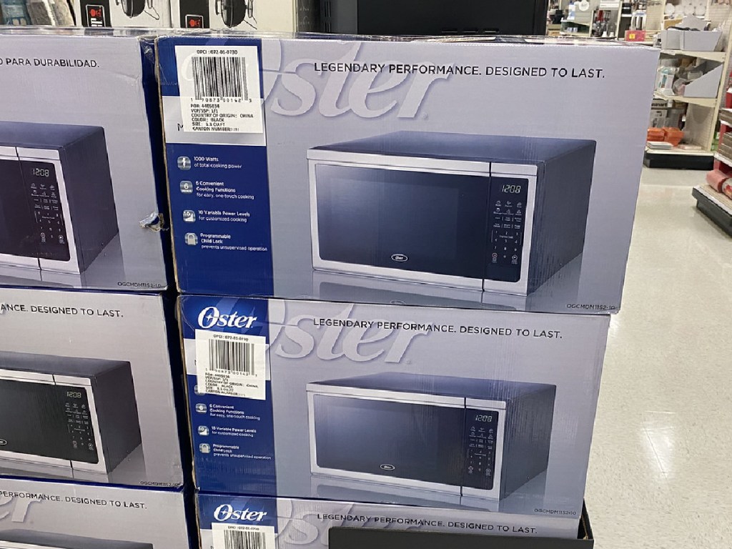 Oster 1.1 Cubic ft 1000 Watt Stainless Steel Microwave