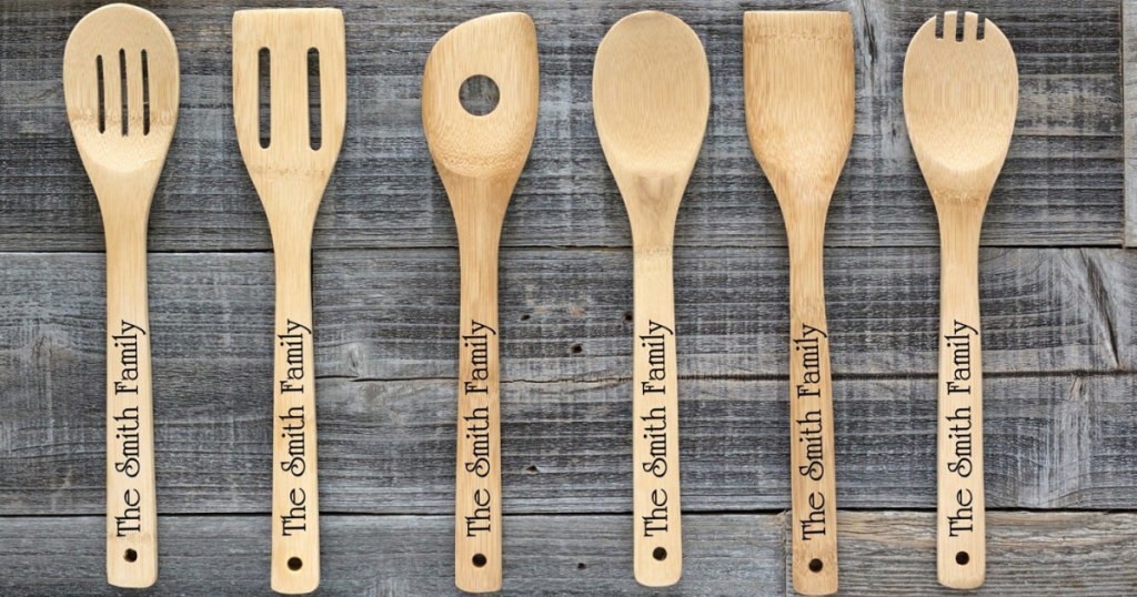 personalized wooden kitchen utensils