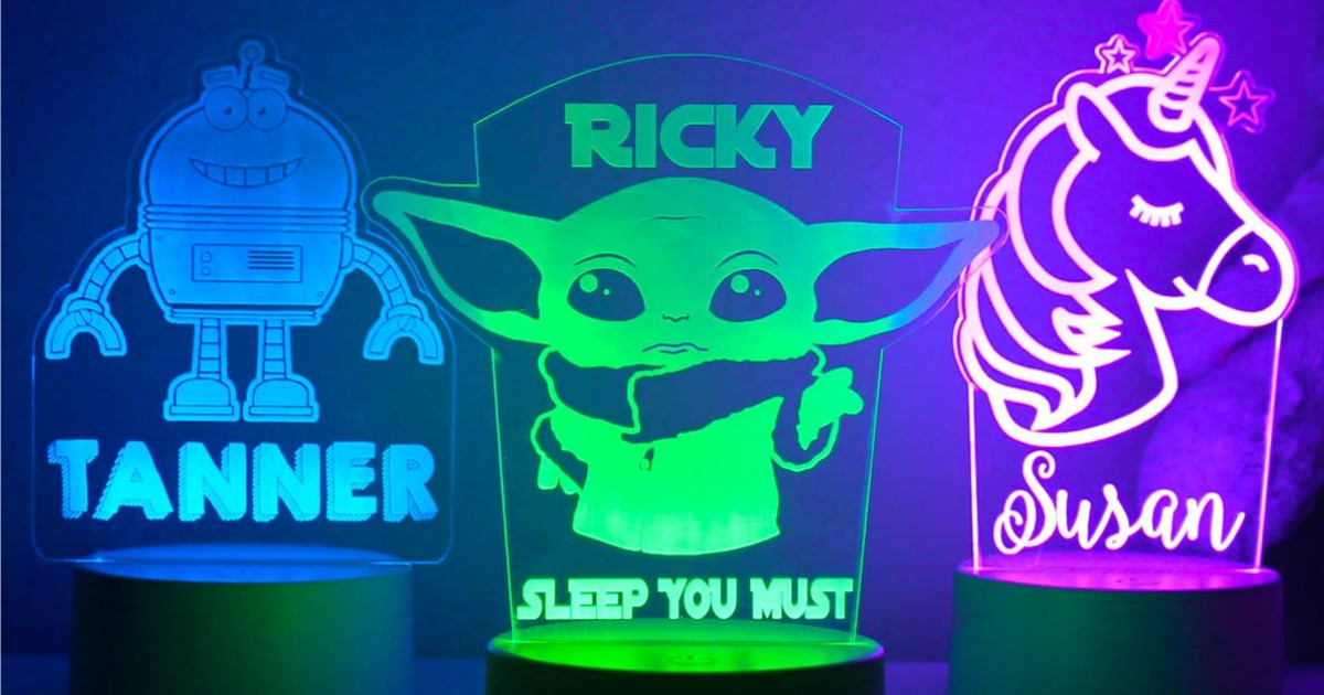 Yoda, unicron, and monster nightlights with names