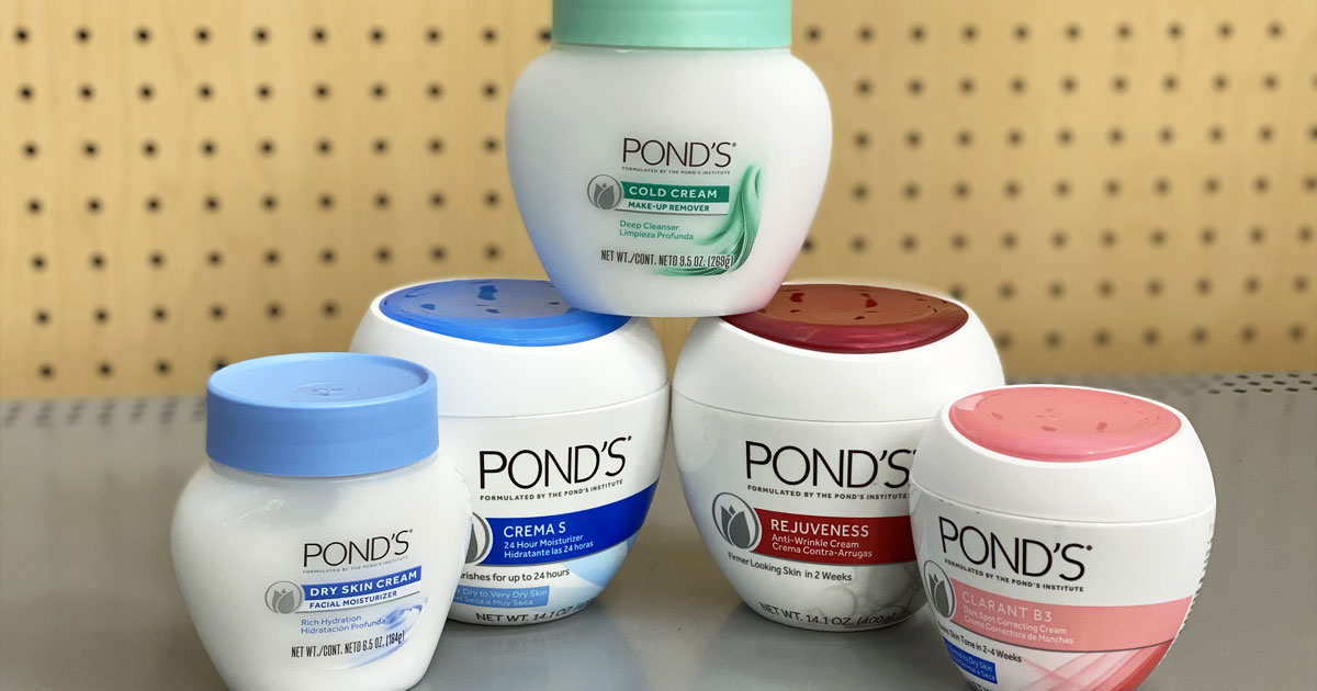 various jars of Pond's facial moisturizers grouped together