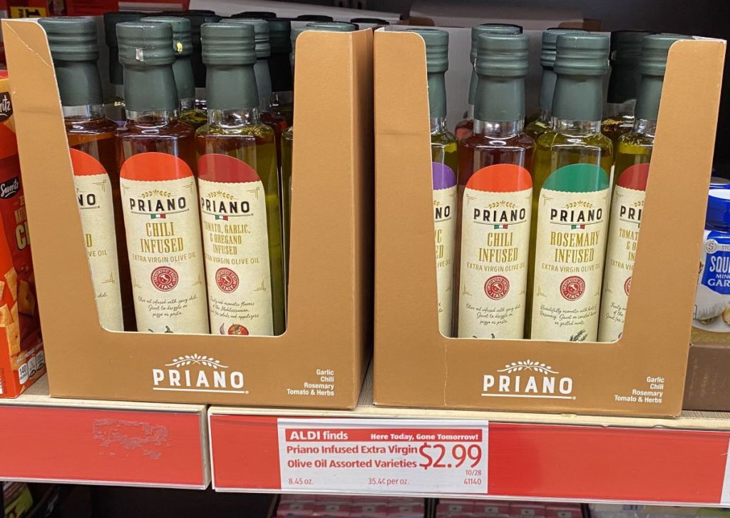 two boxes of olive oil at ALDI