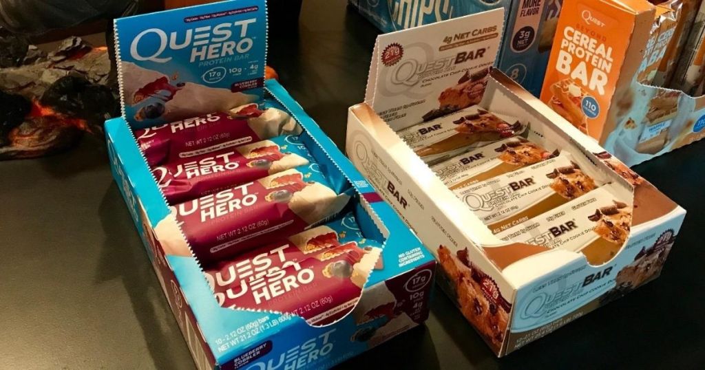 Two boxes of Quest Protein Bars