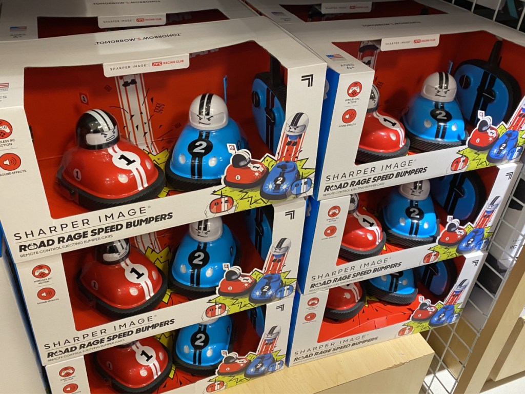 kids toy vehicle sets stacked in store