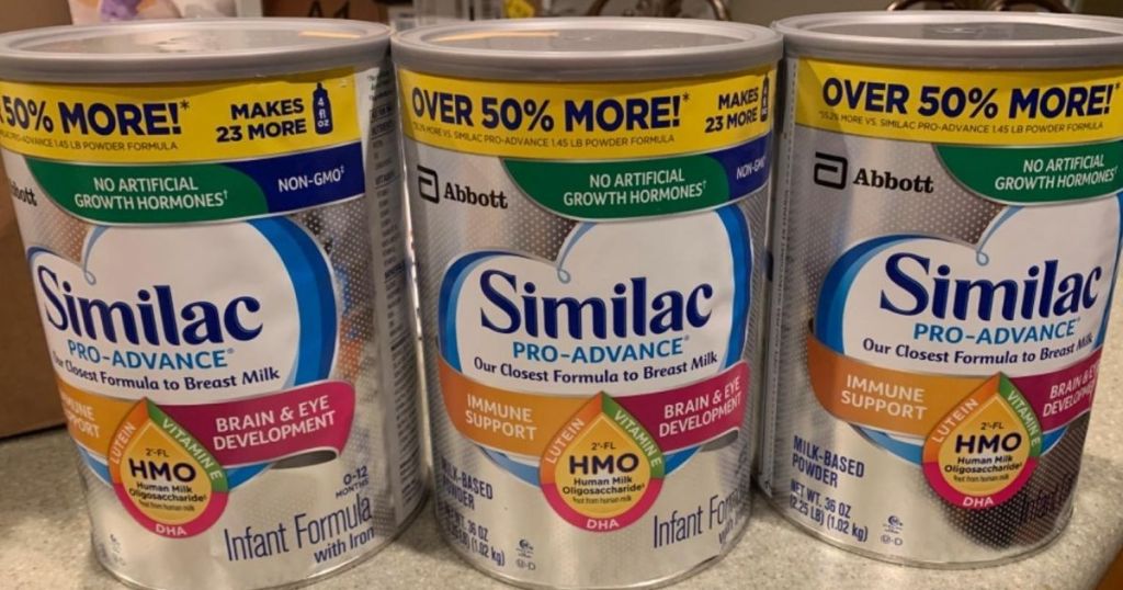 3 cans of Similac Pro-Advance Formula