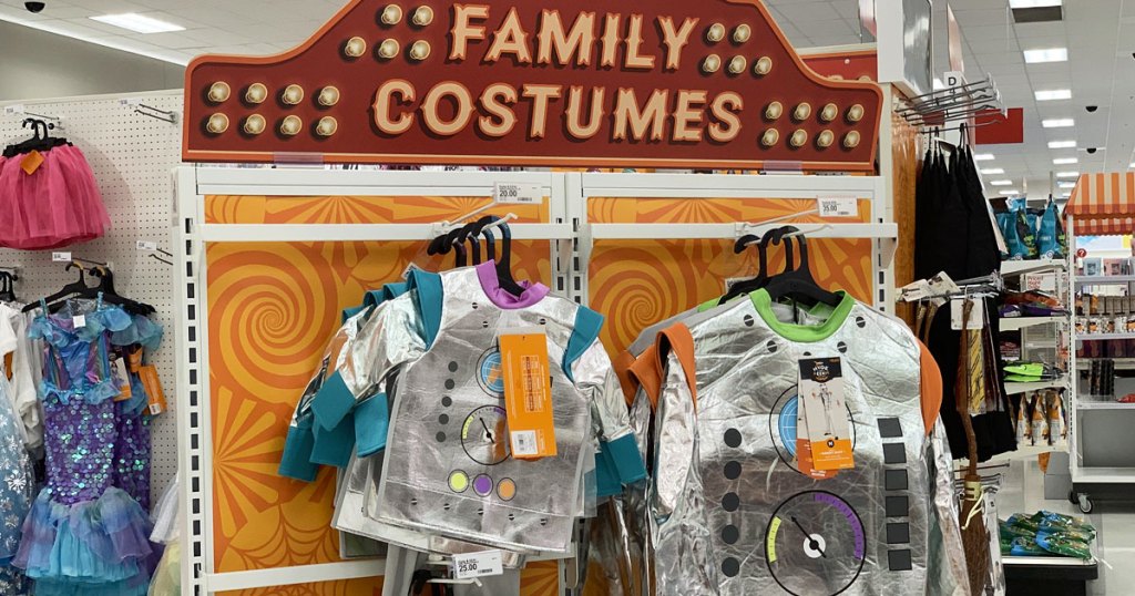 robot matching family costumes on display at target