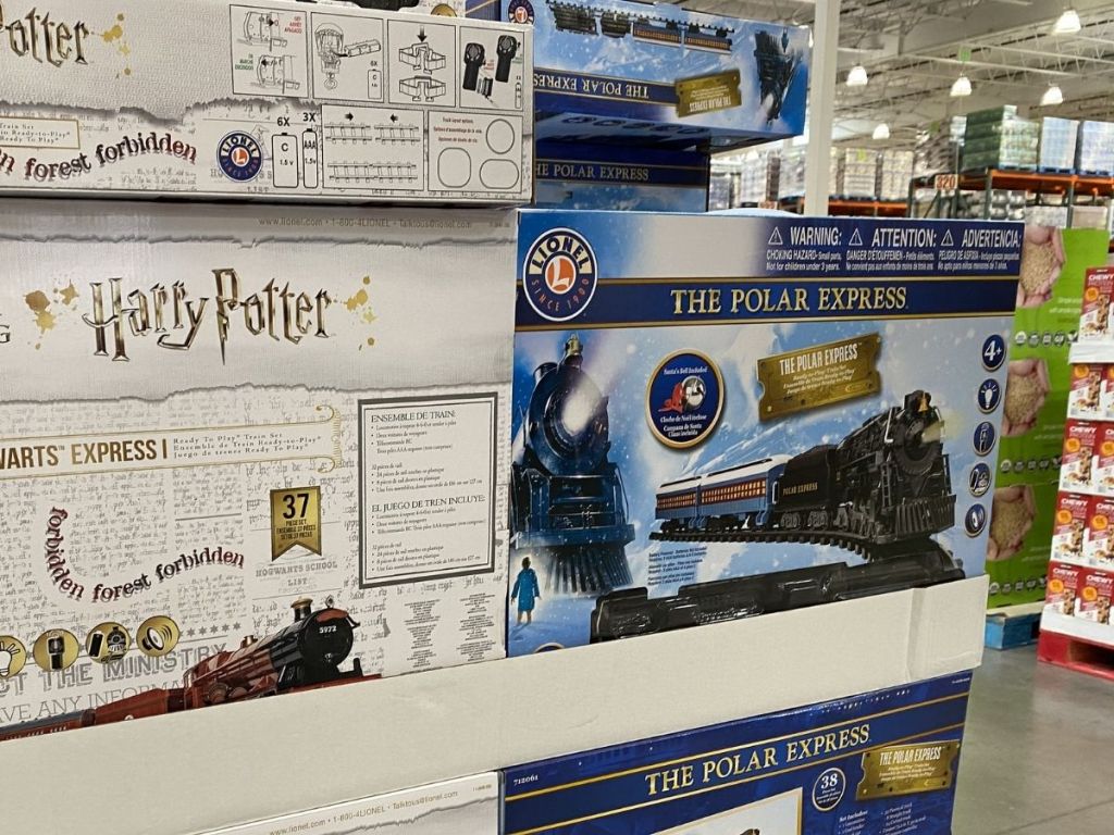 train sets in display in store