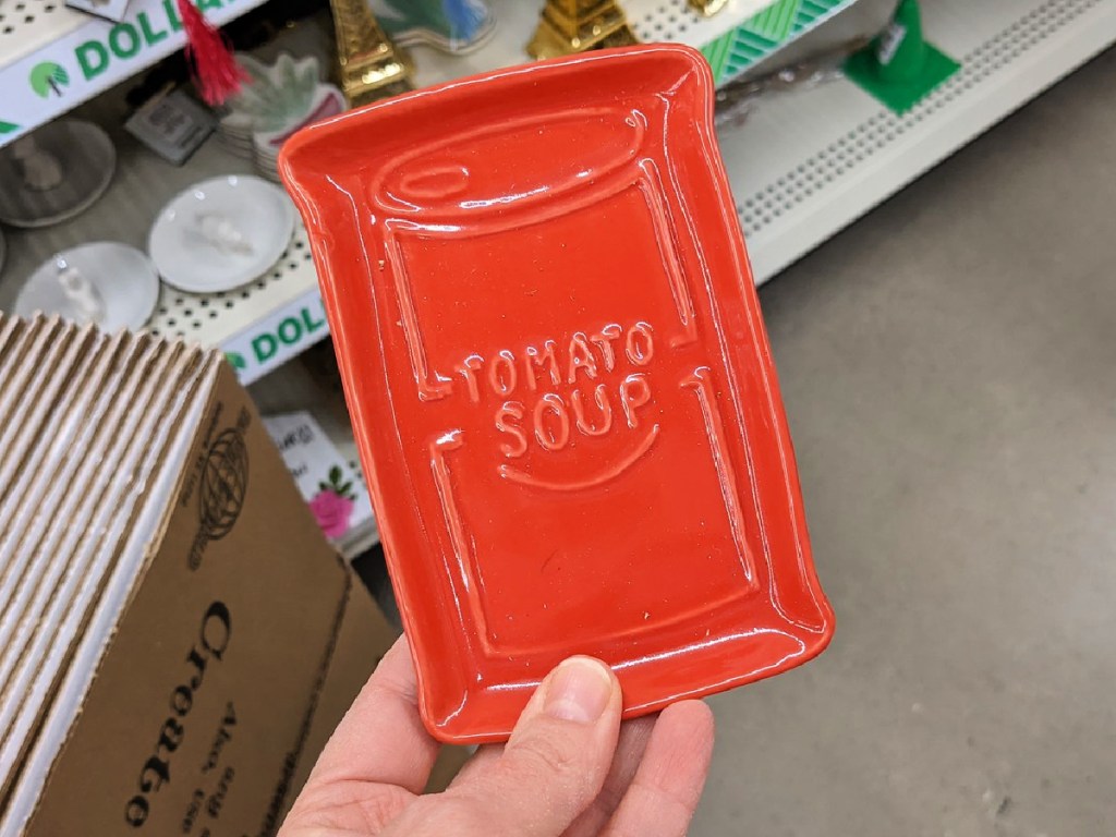 Tomato Soup Can Spoon Rest at Dollar Tree