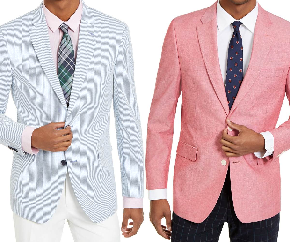 light red blazer mens