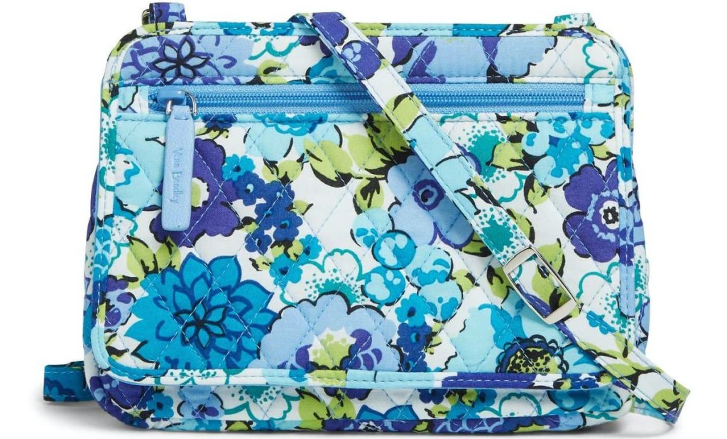 blue floral mini crossbody bag