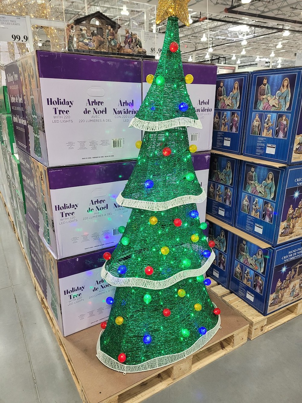 Whimsical Holiday Tree on display at costco