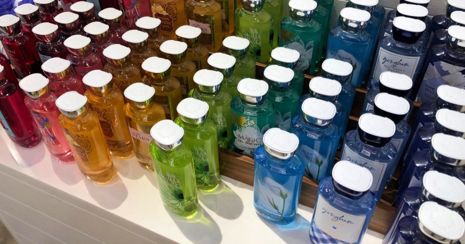 bath and body works body gels on shelf