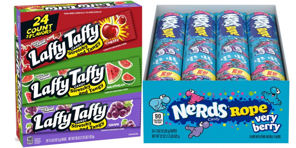candy boxes nerds rope and laffy taffy