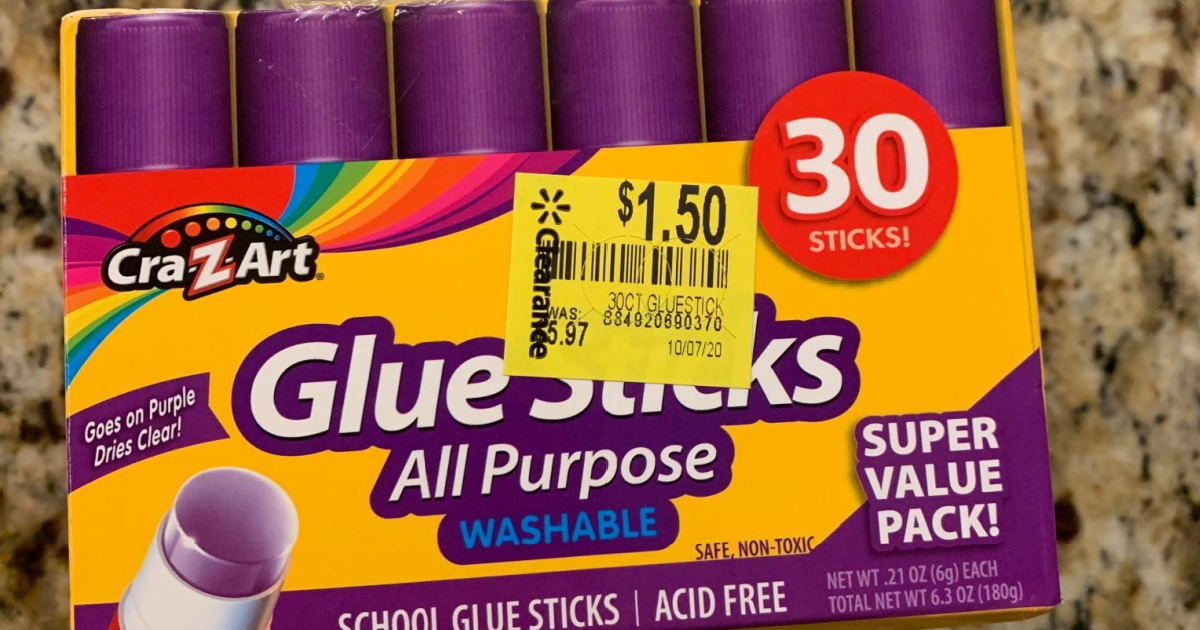 30 CraZArt Washable Glue Sticks for 1.50 at Walmart Hip2Save
