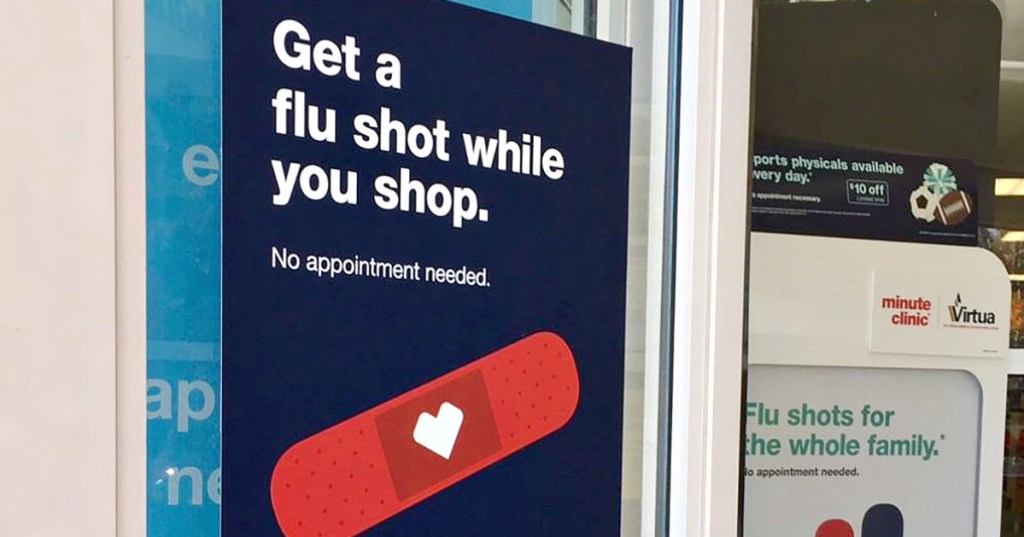 free flu shot signage at cvs