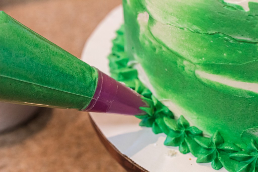 decorating with green icing