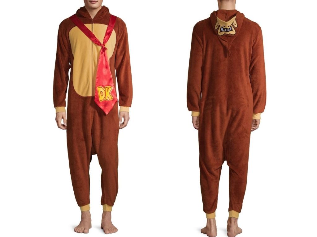 Men's Donkey Kong union suit front and back