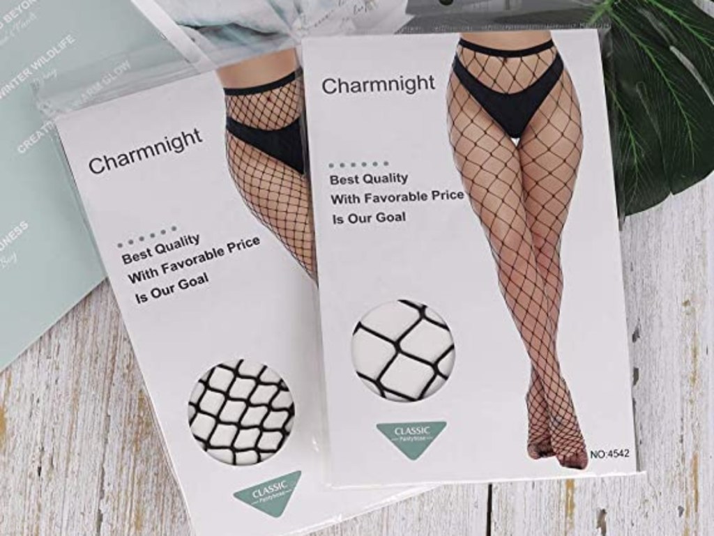 two packages of fishnet stockings