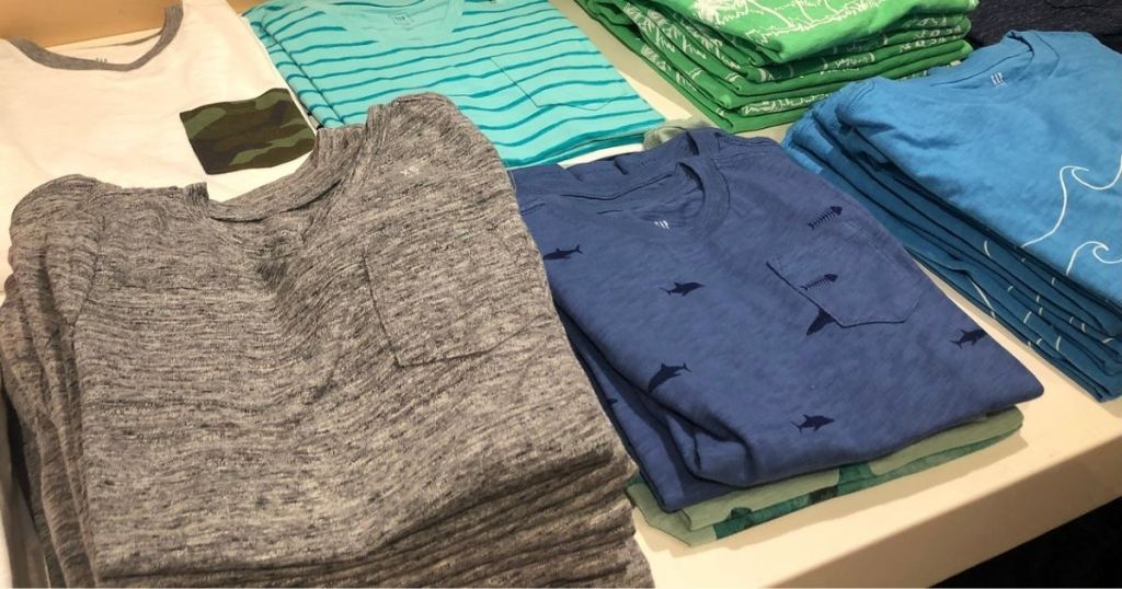 boys tees on display at GAP