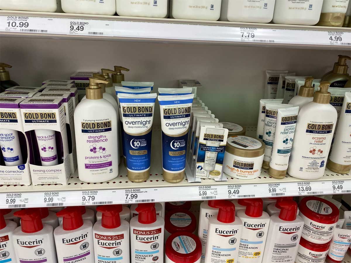 gold bond products on shelf in store