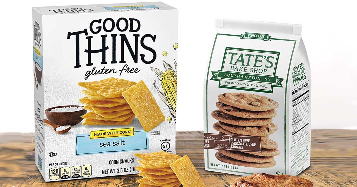 2 Tate's Bake Shop Cookies Packs & 2 Good Thins Crackers Boxes Just $9.60  Shipped on