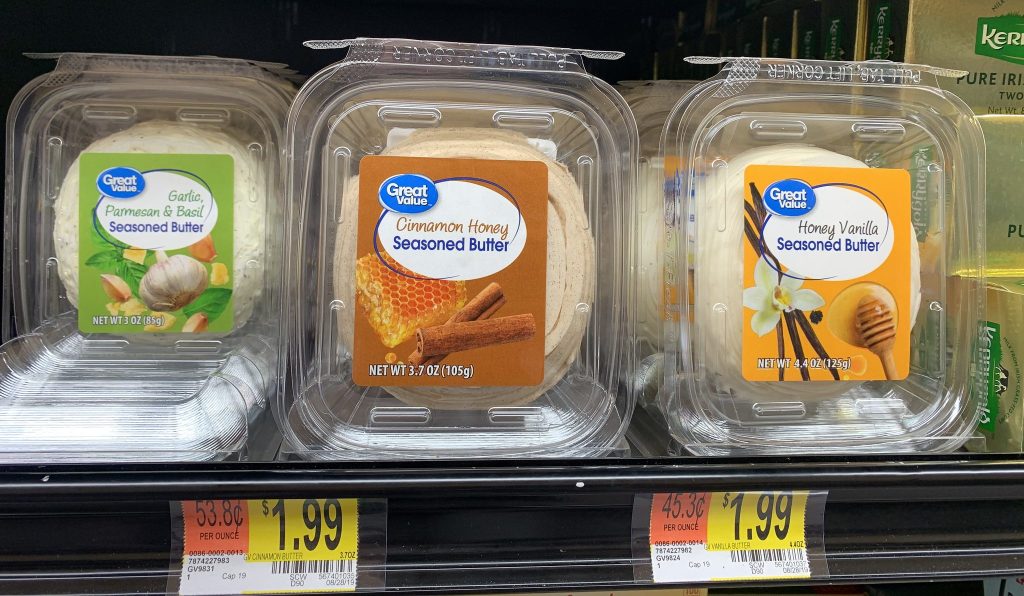 great value butters on shelf at walmart