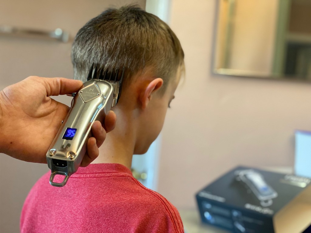 hair clippers in use on little boy