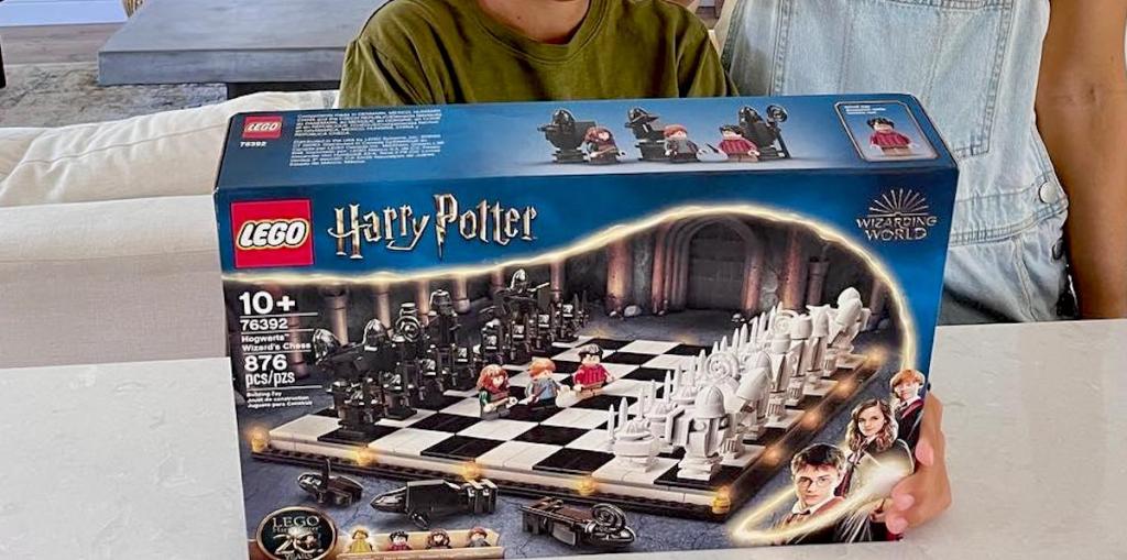 harry potter lego chess set on counter