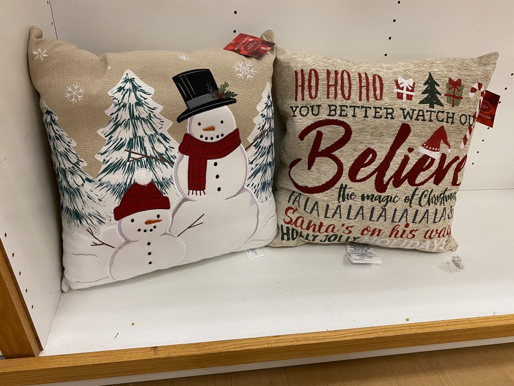 holiday throw pillows in store at kohls