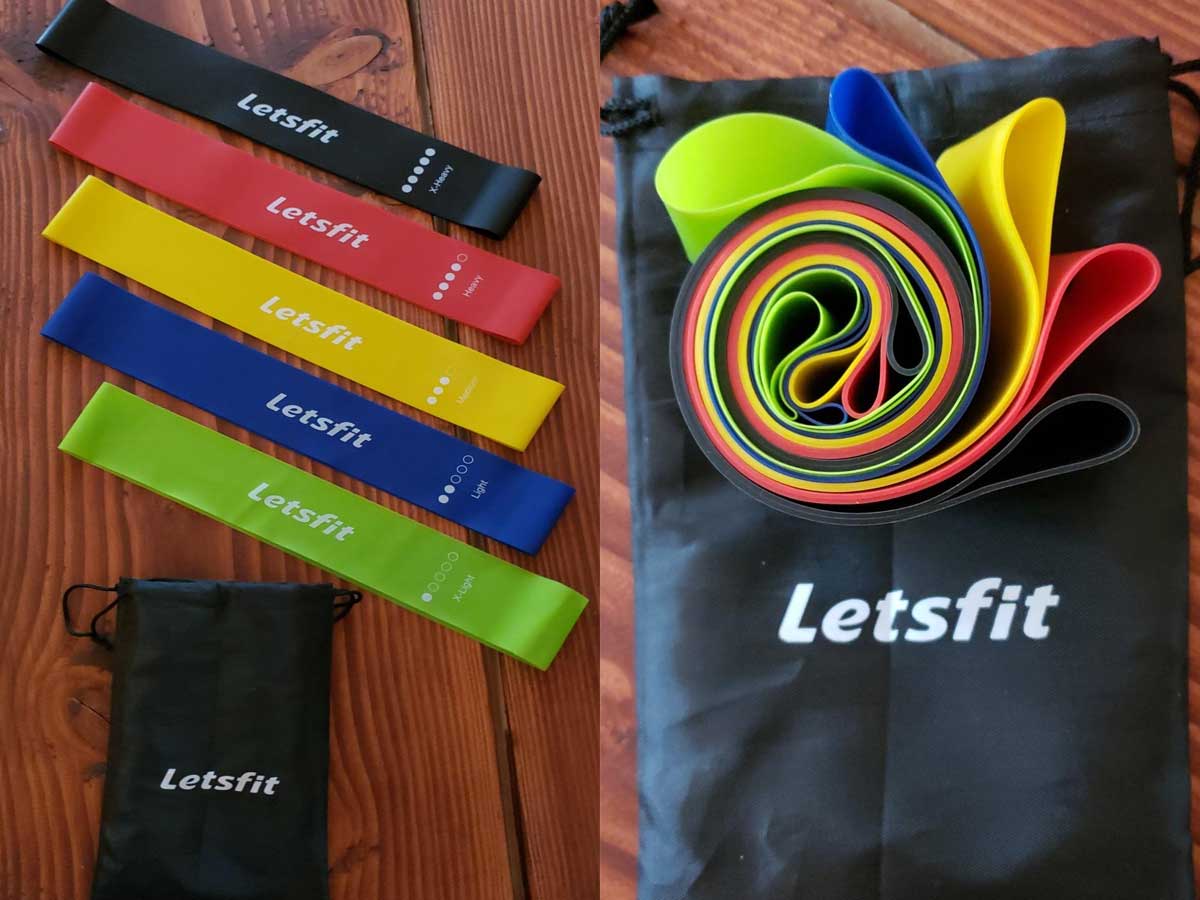colorful resistance bands with bag