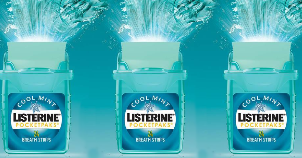 3 packages of listerine brand breath strips