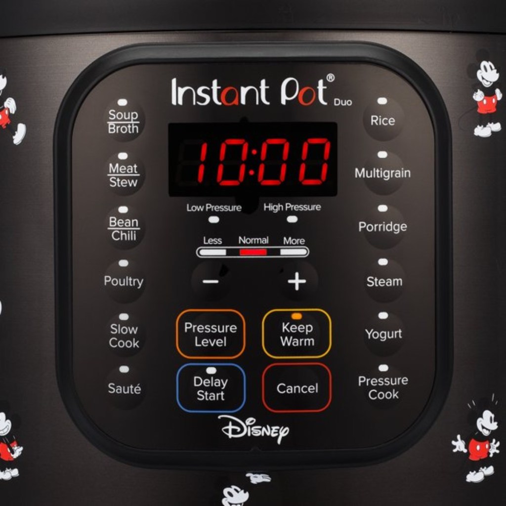 close up of Instant Pot buttons