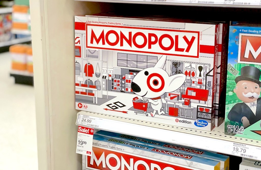 target monopoly games on store shelf