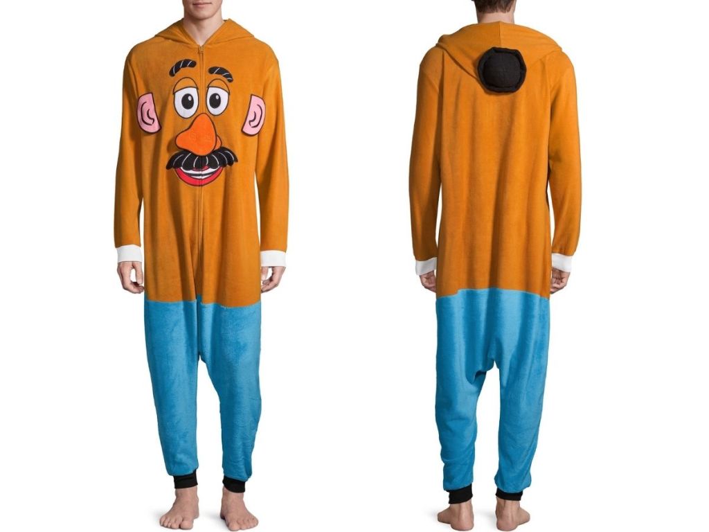men's Mr. Potato union suit front and back