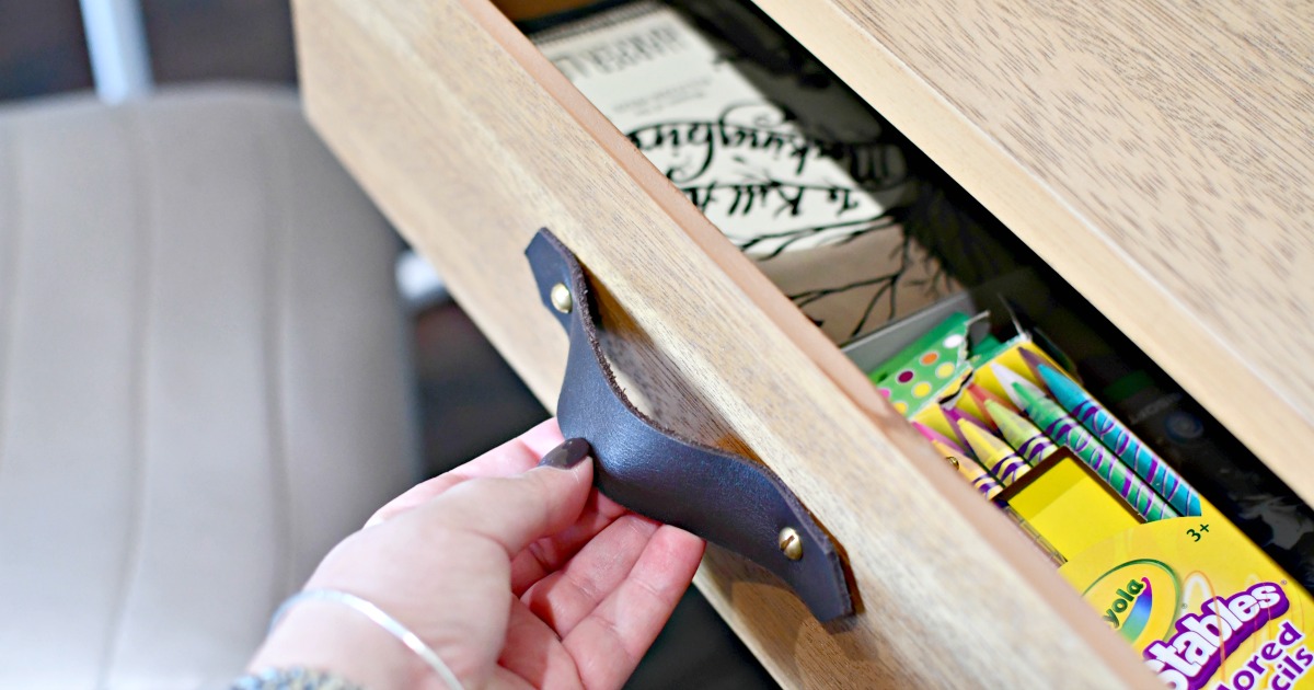 Upgrade a Boring Drawer with Stylish Leather Handles!