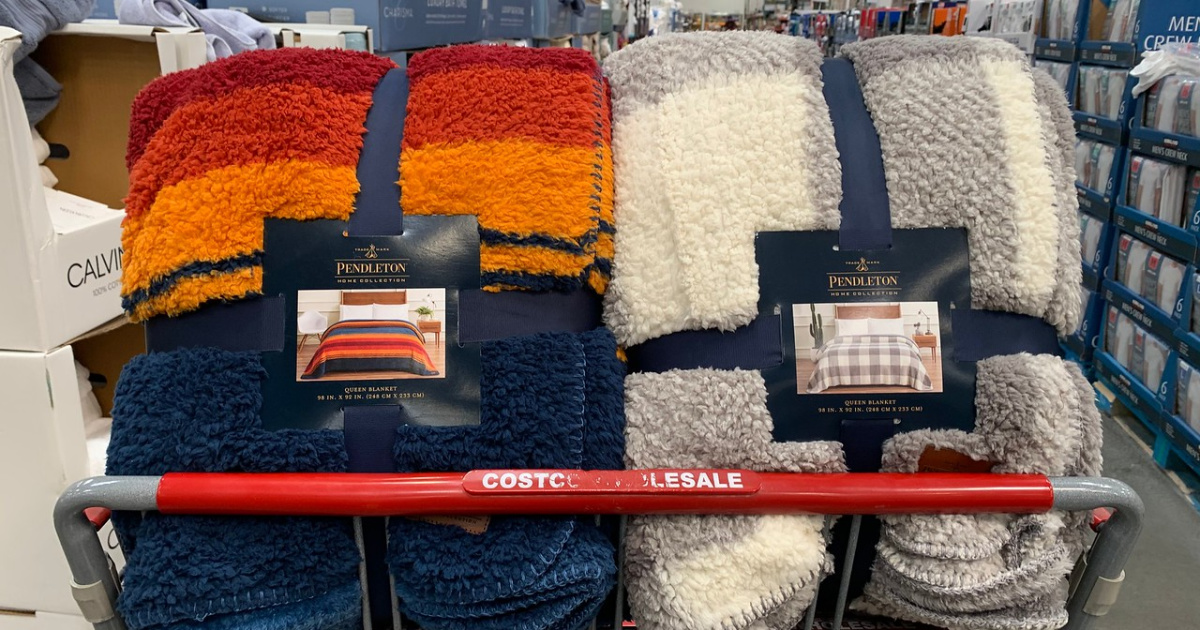 Pendleton Sherpa Queen Size Blankets Only $19.99 Shipped on Costco | In
