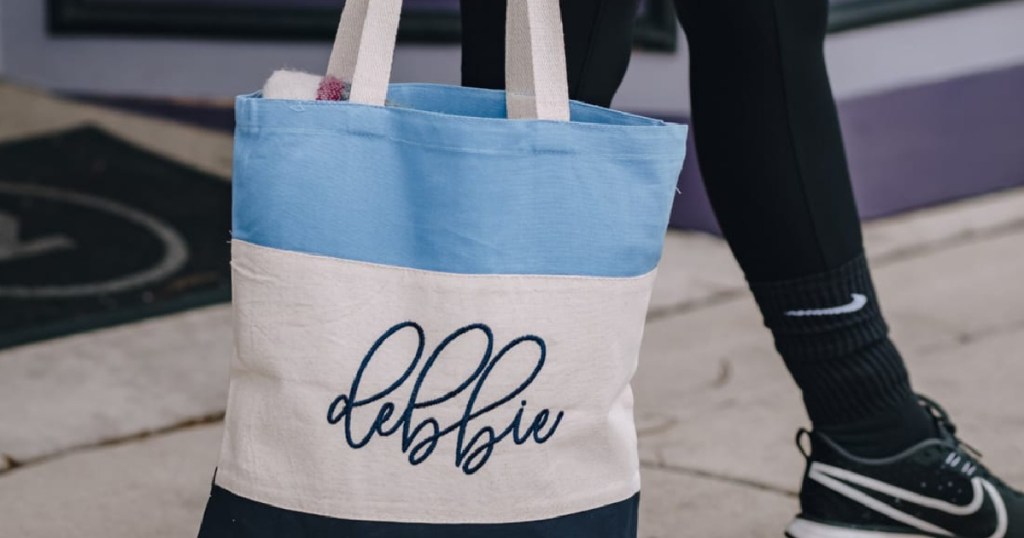 personalized embroidered tote bag