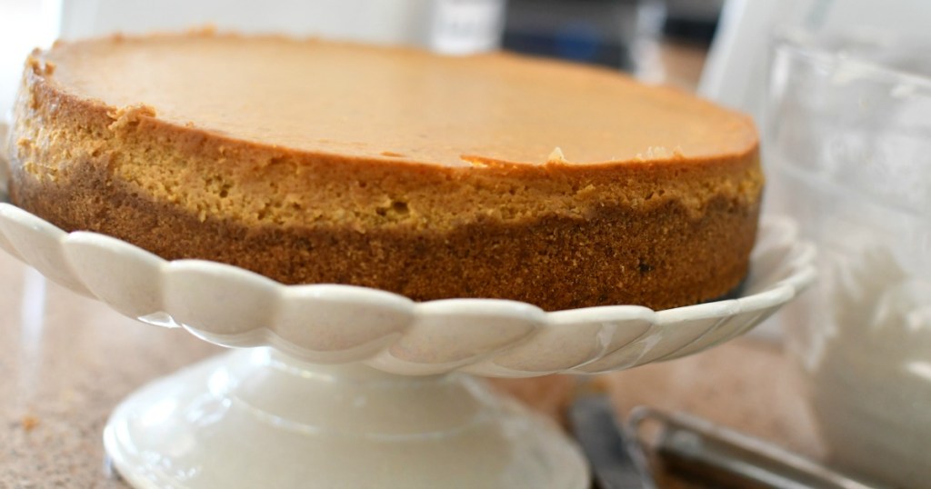 pumpkin cheesecake after chilled overnight