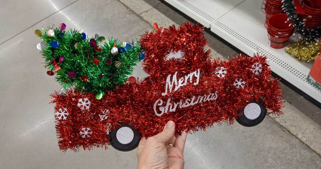Christmas tinsel truck decorations