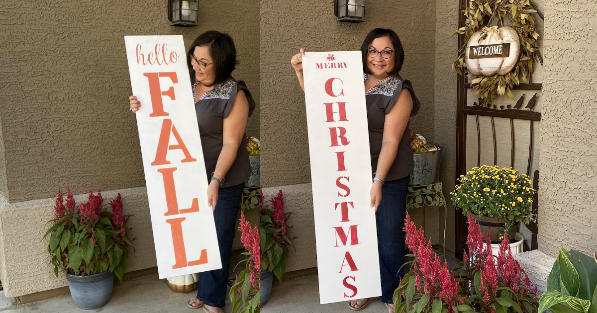 How To Make A Reversible Holiday Sign For Fall & Christmas