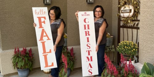 Make a Reversible Sign For Fall & Christmas Using Stencils