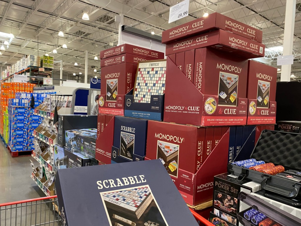store display of games and price signs