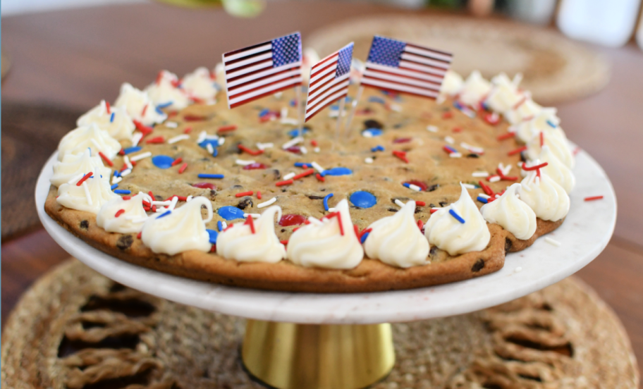 4th of July Cookie Cake on the table