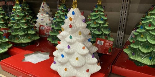 Pre-Lit Ceramic Christmas Trees from $12.99 at ALDI + More Festive Finds