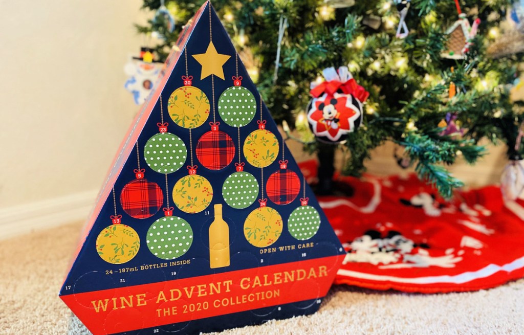 ALDI Wine Advent Calendar underneath Christmas tree